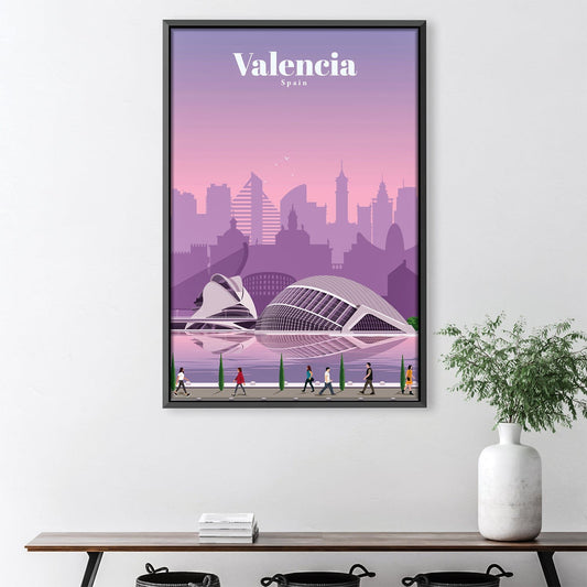 Stunning Valencia Sunset Canvas Art - Modern Oil Painting Decor