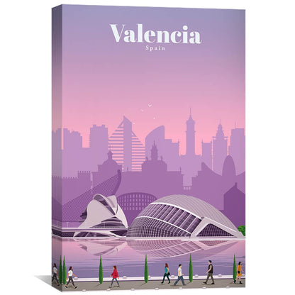 Stunning Valencia Sunset Canvas Art - Modern Oil Painting Decor