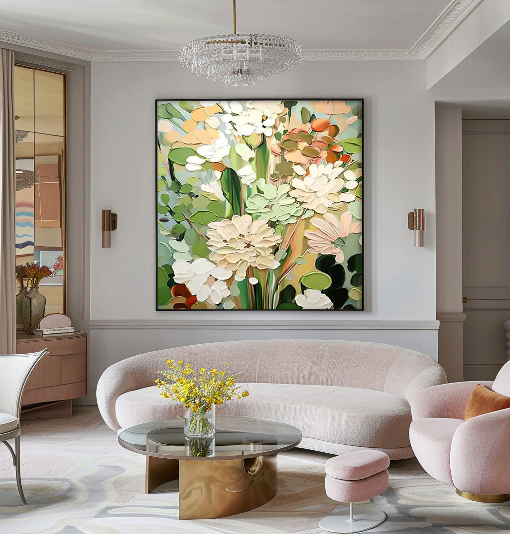 Vibrant Floral Oil Painting for Elegant Home Decor