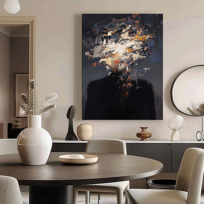 Abstract Portrait Oil Painting for Modern Home Decor
