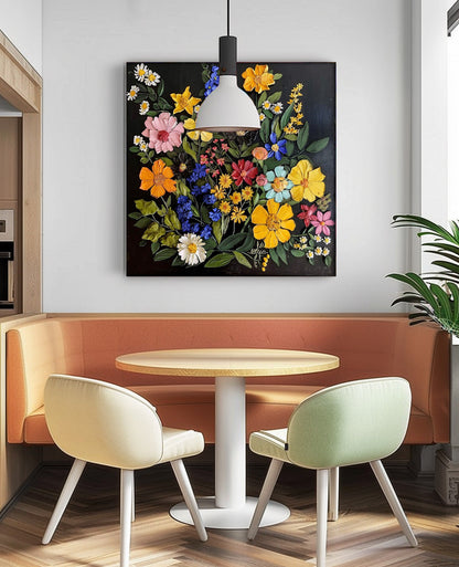 Vibrant Floral Oil Painting for Home Décor and Art Lovers