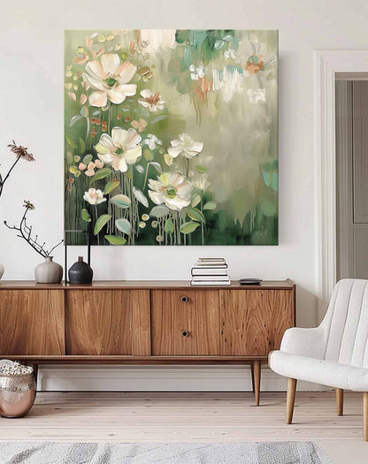 Vibrant Floral Oil Painting for Home Decor - Nature-Inspired Wall Art