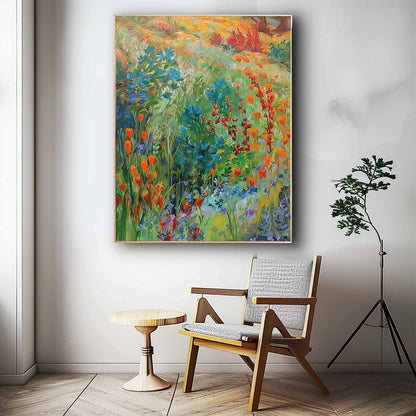 Vibrant Floral Oil Painting for Home Decor and Art Lovers