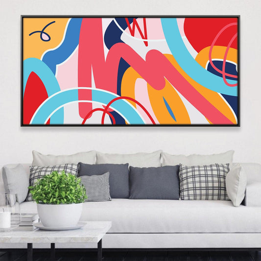 Vibrant Abstract Lines Oil Painting for Modern Home Decor