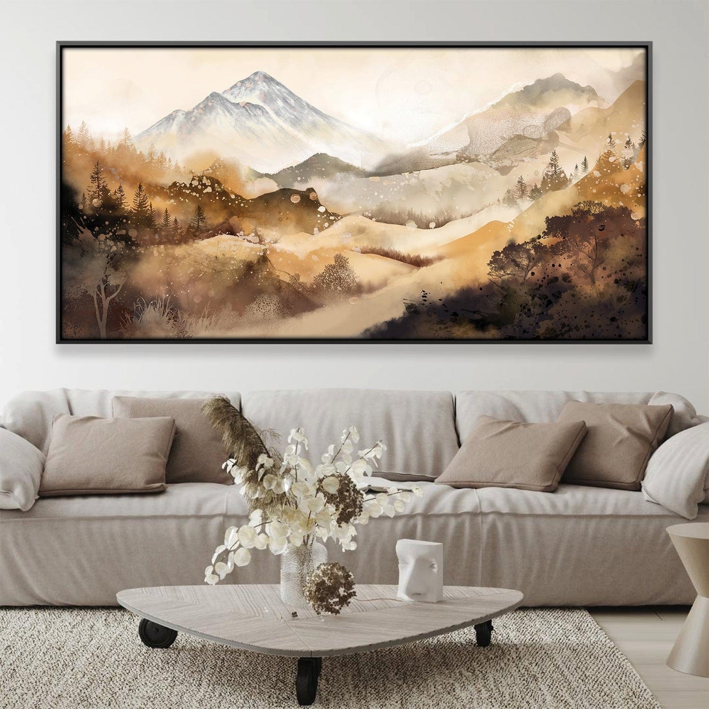 Serene Mountain Landscape Oil Painting for Elegant Home Décor