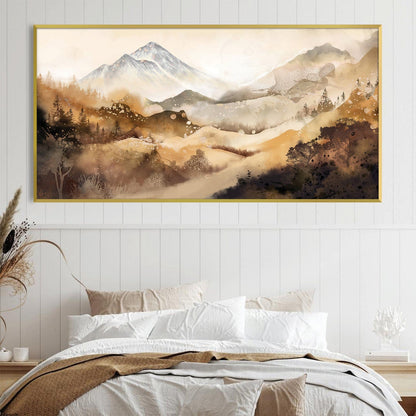 Serene Mountain Landscape Oil Painting for Elegant Home Décor