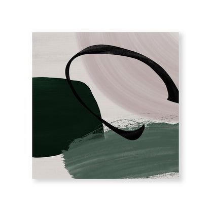 Abstract Green and Black Oil Painting on Canvas for Modern Home Decor