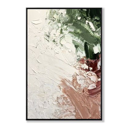 Abstract Green and Pink Oil Painting for Modern Home Decor