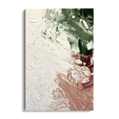 Abstract Green and Pink Oil Painting for Modern Home Decor