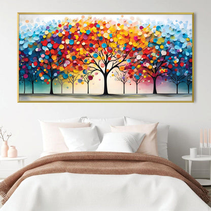 Colorful Abstract Forest Landscape Oil Painting for Home Decor