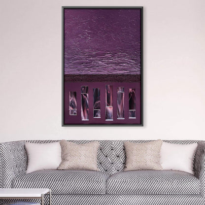 Abstract Purple Landscape Oil Painting for Modern Home Decor