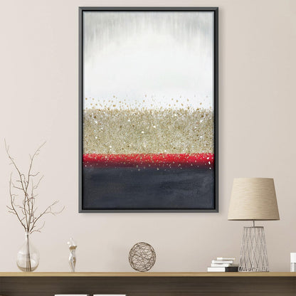Abstract Volcano Inspired Painting with Sparkling Glitter Accents