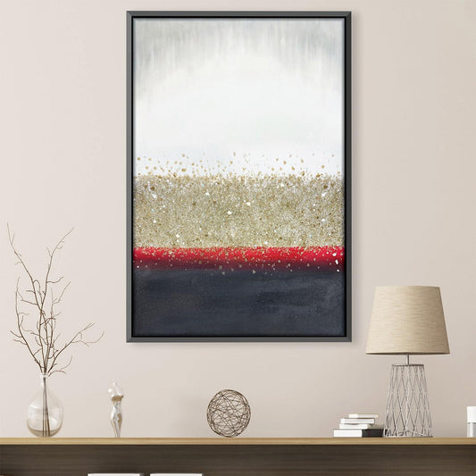 Abstract Volcano Inspired Painting with Sparkling Glitter Accents
