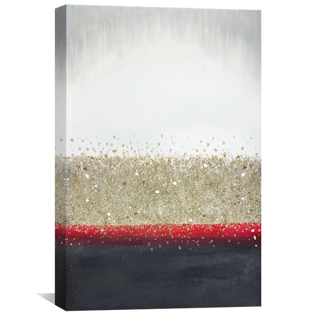 Abstract Volcano Inspired Painting with Sparkling Glitter Accents