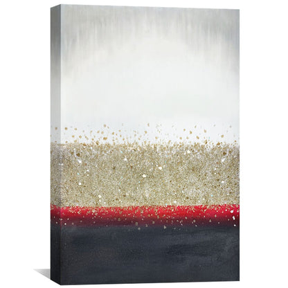 Abstract Volcano Inspired Painting with Sparkling Glitter Accents
