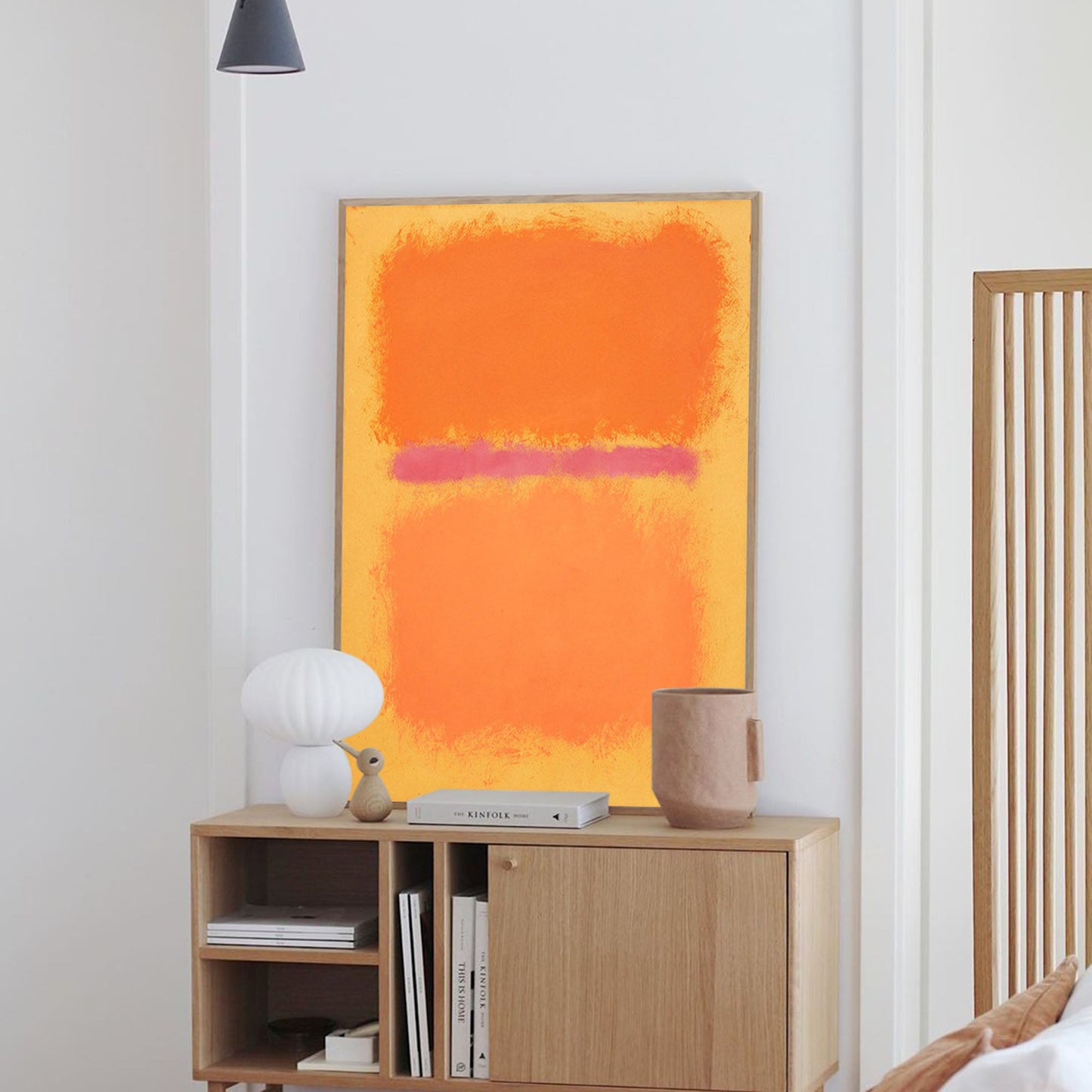 Vibrant Abstract Oil Painting in Warm Tones for Modern Home Decor