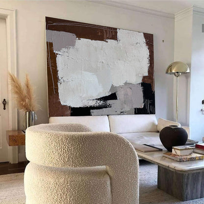 Modern Wabi-Sabi Abstract Oil Painting for Stylish Home Decor