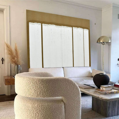 Elegant Wabi-Sabi Minimalist Oil Painting for Serene Home Decor