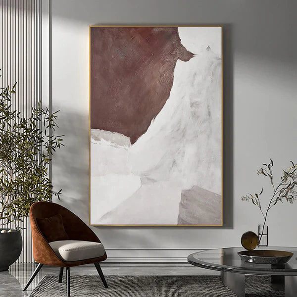 Wabi-Sabi Serenity: Abstract Oil Painting for Modern Home Decor