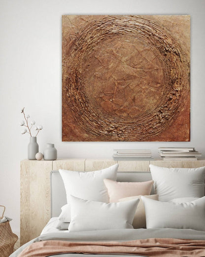 Earthy Tones Abstract Oil Painting for Modern Home Decor