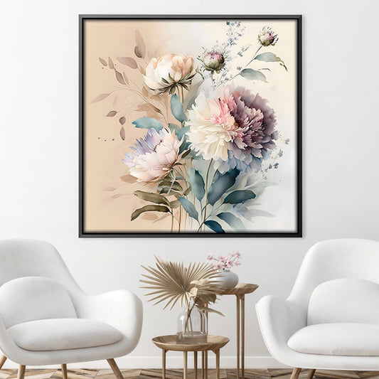 Floral Elegance: Hand-painted Oil Canvas Art for Home Decor