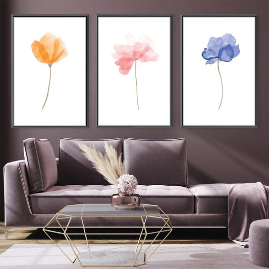 Elegant Floral Watercolor Canvas Art for Modern Home Decor