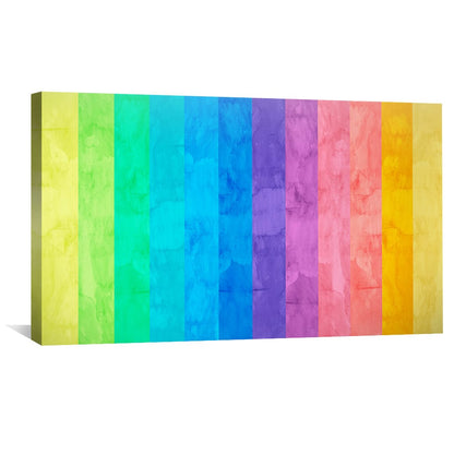 Vibrant Colorful Canvas Art - Modern Abstract Rainbow Landscape Painting