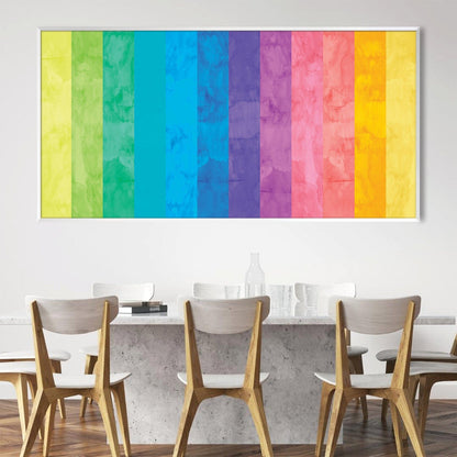 Vibrant Colorful Canvas Art - Modern Abstract Rainbow Landscape Painting