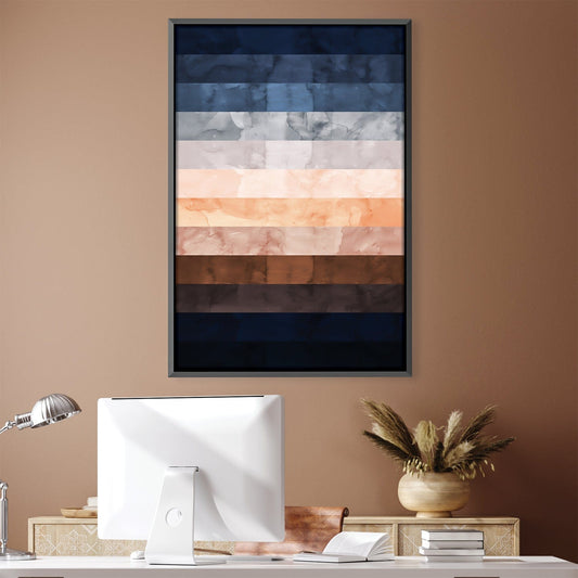 Abstract Landscape Canvas in Soft Earth Tones for Modern Home Décor