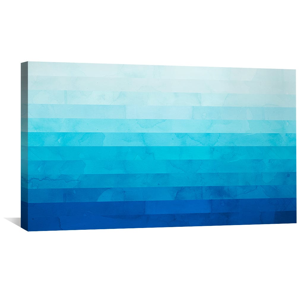 Serene Blue Gradient Oil Painting for Modern Home Decor