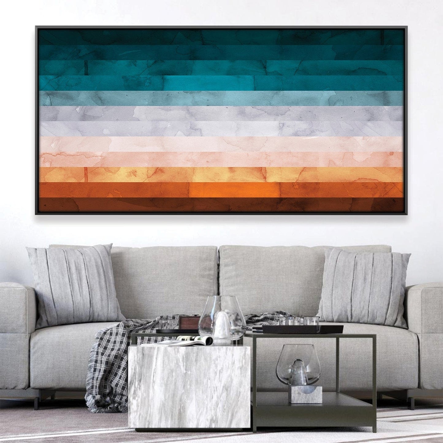 Serene Abstract Landscape Oil Painting for Modern Home Décor