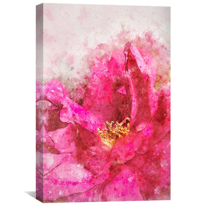Vibrant Pink Rose Oil Painting for Elegant Home Decor and Floral Art Lovers