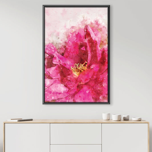 Vibrant Pink Rose Oil Painting for Elegant Home Decor and Floral Art Lovers