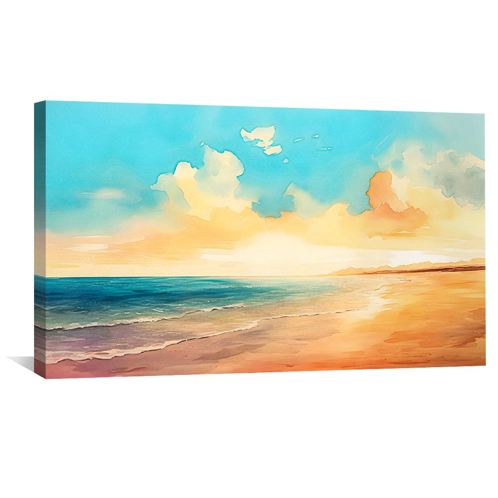 Serene Coastal Sunset Oil Painting for Beach Home Decor