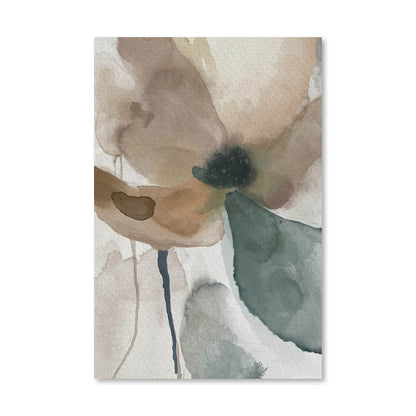 Soft Floral Abstract Oil Painting in Earthy Tones for Modern Home Decor