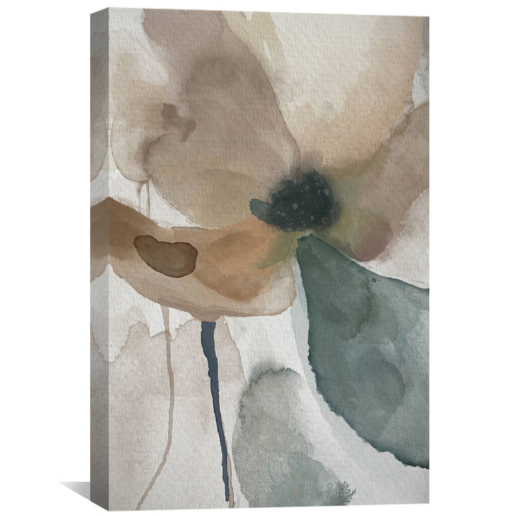 Soft Floral Abstract Oil Painting in Earthy Tones for Modern Home Decor