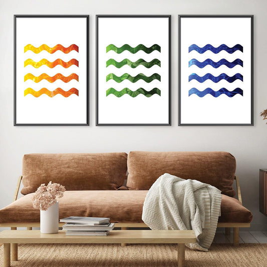 Colorful Wave Patterns Oil Painting for Modern Home Decor