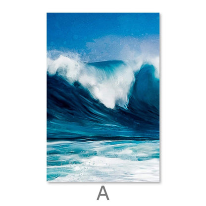 Serene Ocean Waves Triptych - Vibrant Coastal Wall Art for Home Decor