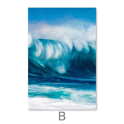 Serene Ocean Waves Triptych - Vibrant Coastal Wall Art for Home Decor
