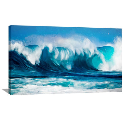 Stunning Ocean Waves Oil Painting for Home Decor - Vibrant Coastal Wall Art