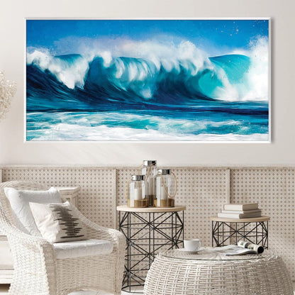 Stunning Ocean Waves Oil Painting for Home Decor - Vibrant Coastal Wall Art
