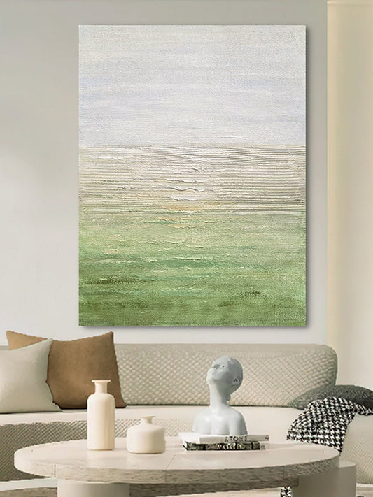 Serene Horizon Abstract Oil Painting for Tranquil Home Décor