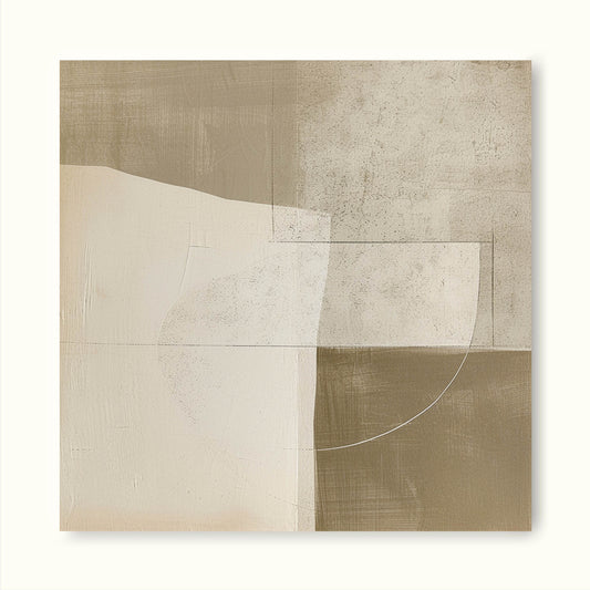 Contemporary Minimalist Oil Painting in Earthy Tones for Modern Home Decor