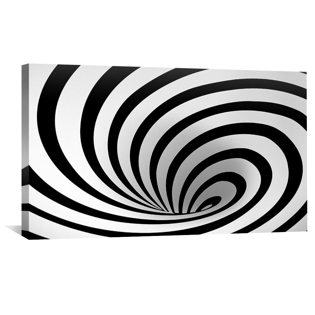 Abstract Black and White Swirl Oil Painting for Modern Home Decor