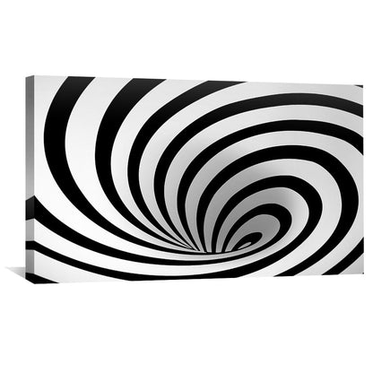 Abstract Black and White Swirl Oil Painting for Modern Home Decor