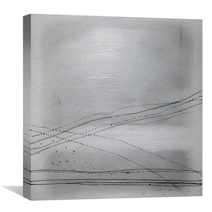 Abstract Grayscale Oil Painting with Subtle Lines and Textured Depth