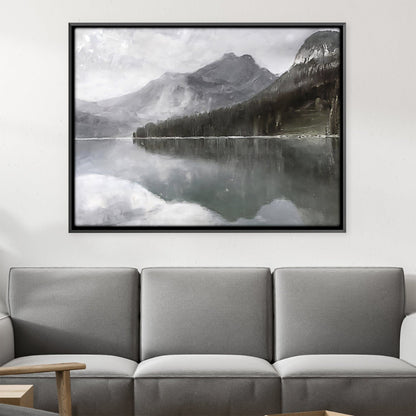 Serene Mountain Reflection Oil Painting for Tranquil Home Decor