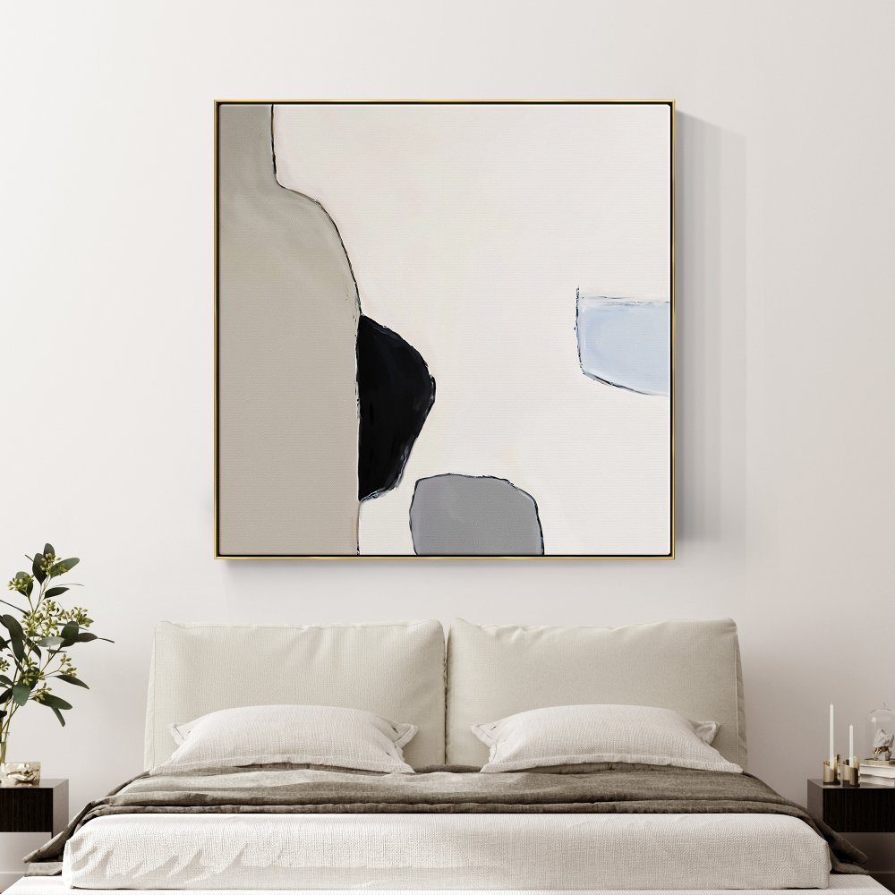 Abstract Contemporary Oil Painting - Calm Minimalist Art for Modern Interiors