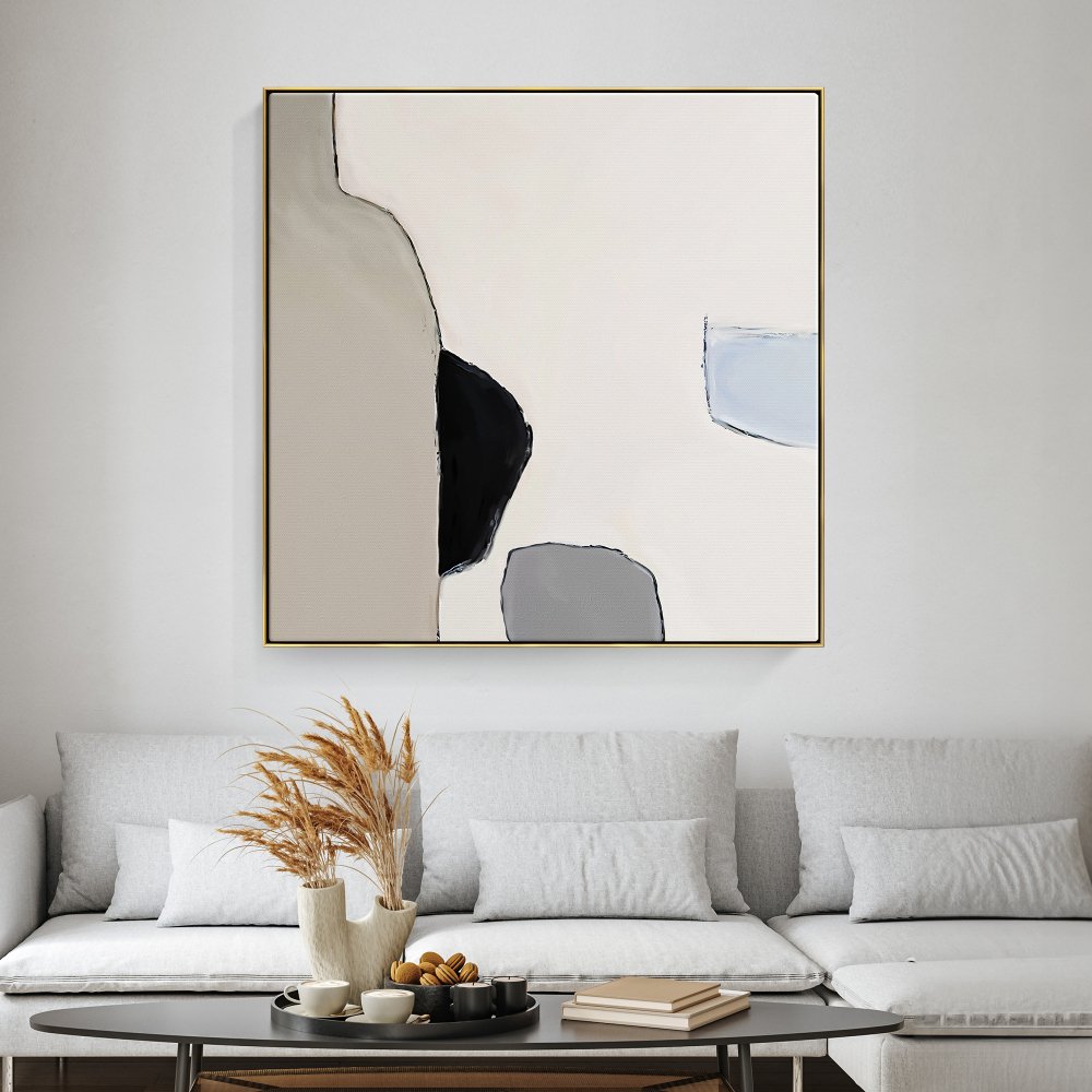 Abstract Contemporary Oil Painting - Calm Minimalist Art for Modern Interiors