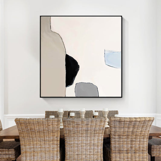 Abstract Contemporary Oil Painting - Calm Minimalist Art for Modern Interiors